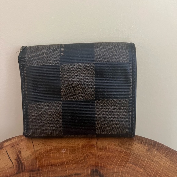 FENDI Block Checkered Trifold Wallet - Picture 12 of 13